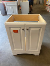 25 in. Single Sink White Bath Vanity without Top (Assembled)