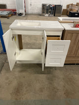 Bannister 37 in. W x 19 in. D x 35 in. H Single Sink Freestanding Bath Vanity in White with White Cultured Marble Top