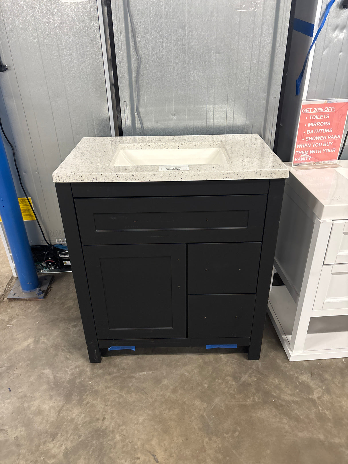 Clady 31 in. Single Sink Matte Black Bath Vanity with White Cultured Marble Top (Comes with 1 Free Toilet or Mirror Valued Up to $100)