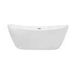 Timeless Home 72 in. L x 31.5 in. W x 28 in. H Oval Acrylic Flatbottom Non-Whirlpool Bathtub in Glossy White