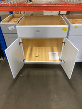 Shaker 30 in. W x 24 in. D x 34.5 in. H Assembled Sink Base Cabinet in Satin White