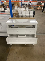 Autumn 36 in. W x 19 in. D x 34.5 in. H Single Sink Bath Vanity in White with White Engineered Stone Top