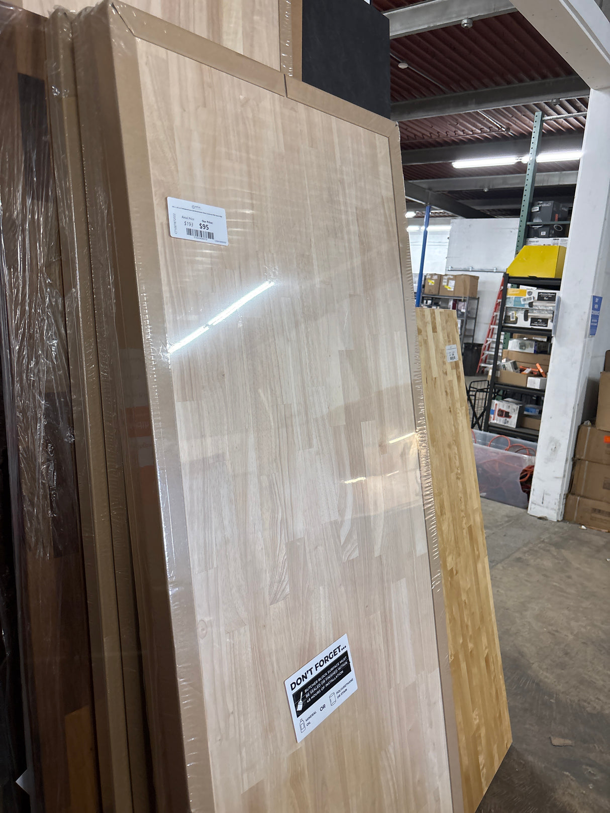 6 ft. L x 25 in. D Unfinished Hevea Solid Wood Butcher Block Countertop With Square Edge