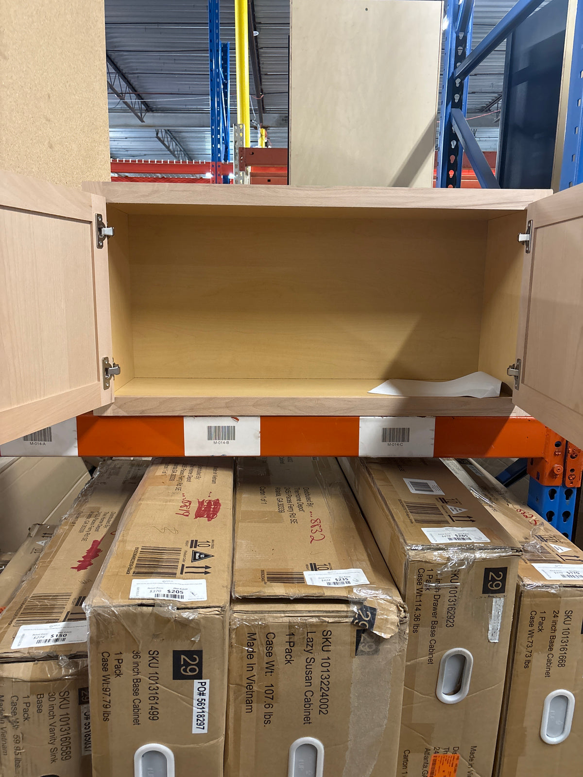 36 in. W x 12 in. D x 18 in. H Assembled Wall Bridge Kitchen Cabinet in Unfinished with Recessed Panel