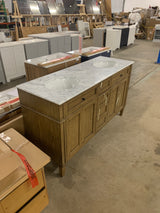 Timeless Home 60 in. W x 21.5 in. D x 35 in. H Double Bathroom Vanity in Driftwood with White Marble