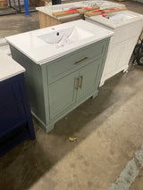 Doveton 36 in. Single Sink Sage Green Bath Vanity with Top and Faucet
