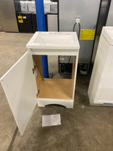 19 in. W x 18 in. D x 34 in. H Single Sink Freestanding Bath Vanity in White with White Cultured Marble Top