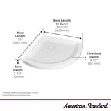 Ovation Curve 36 in. L x 36 in. W Corner Shower Pan Base with Center Drain in Arctic White
