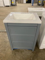 Hailey 25 in. Single Sink Laguna Blue Bath Vanity with White Cultured Marble Top (Assembled)