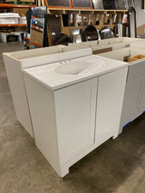 31 in. Single Sink White Bath Vanity with White Cultured Marble Top (Assembled)