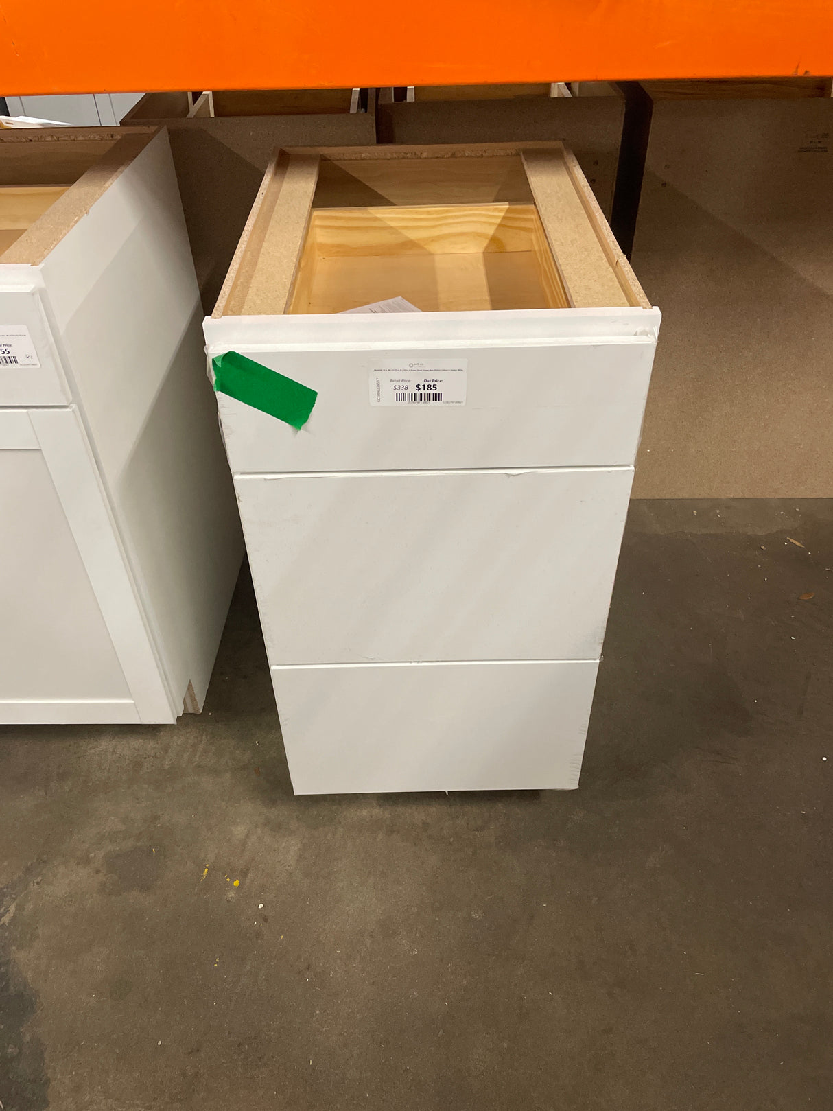 Westfield 18 in. W x 23.75 in. D x 35 in. H Shaker Stock Drawer Base Kitchen Cabinet in Feather White