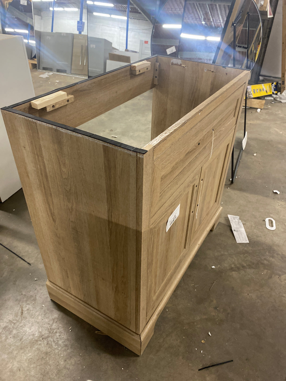 Doveton 36 in. W x 19 in. D x 34.50 in. H Freestanding Vanity in Weathered Tan with White Engineered Stone Top