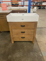 Ava 30 in. Single Bath Vanity in Reclaim Fir with Ceramic Vanity Top in White with Integrated Basin