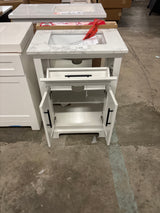Doveton 24 in. W x 19 in. D x 34 in. H Single Sink Bath Vanity in White with White Engineered Marble Top