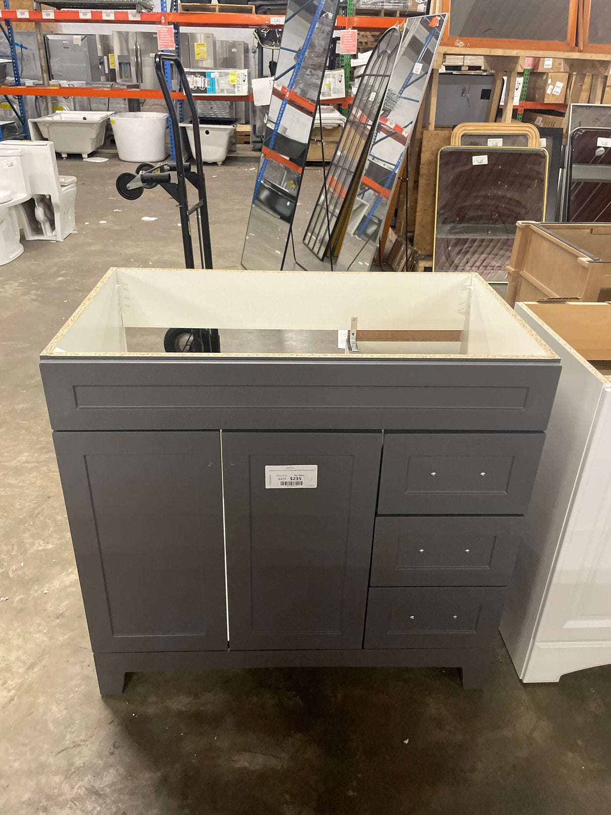 Thornbriar 36 in. W x 22 in. D x 34 in. H Bath Vanity Cabinet without Top in Cement