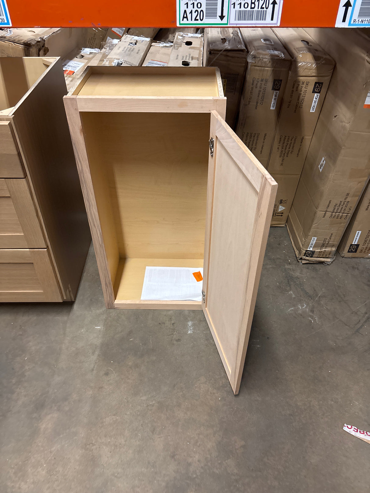 Recessed Panel 18 in. W x 12 in. D x 36 in. H Assembled Wall Cabinet in Unfinished