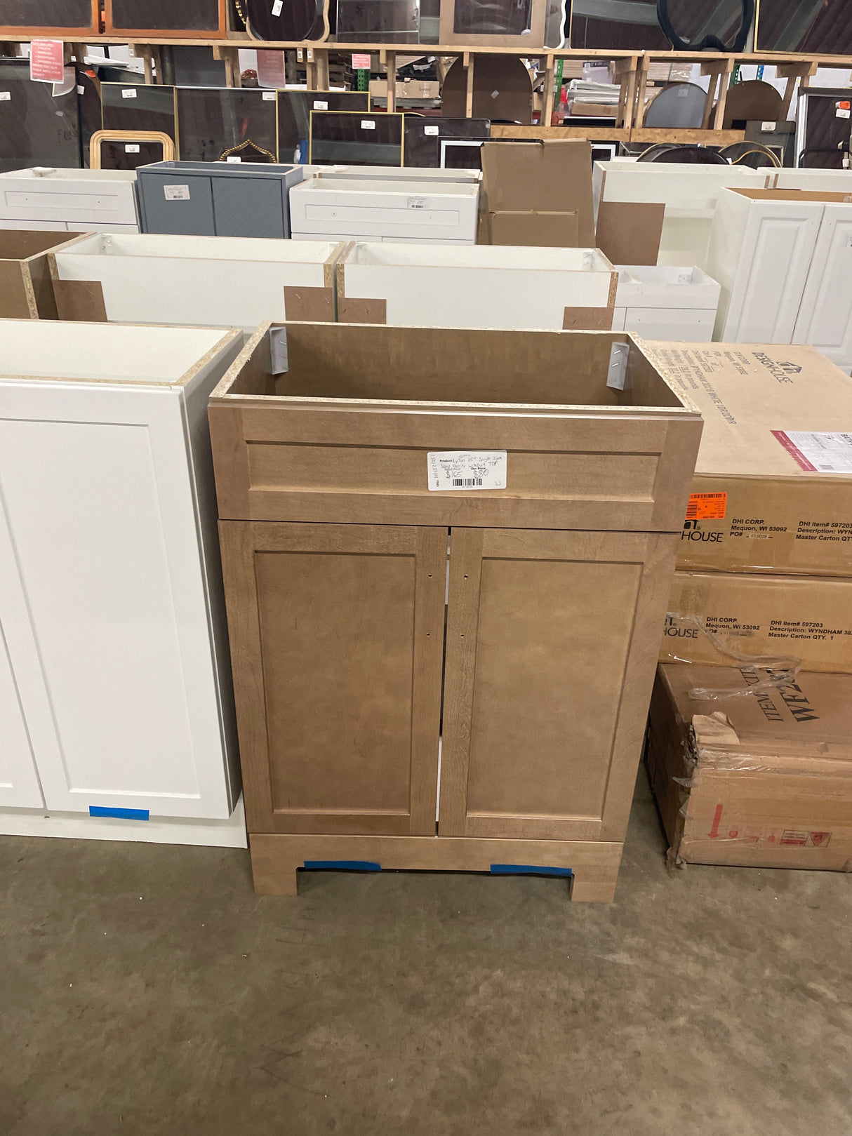 Lyton 25 in. Single Sink Sand Bath Vanity without Top (Assembled)