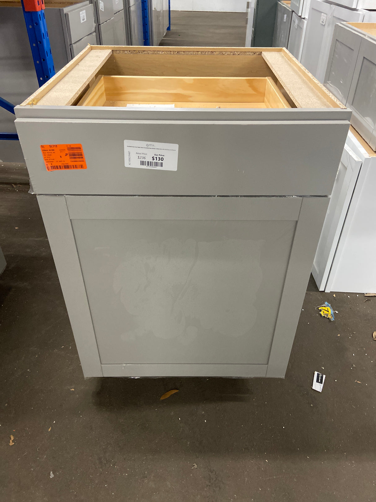Westfield Dusk Gray Shaker Stock Assembled Base Kitchen Cabinet (24 in. W x 23.75 in. D x 35 in. H)