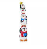 8 ft. Giant -Sized LED Stacked Penguins Holiday Yard Decoration