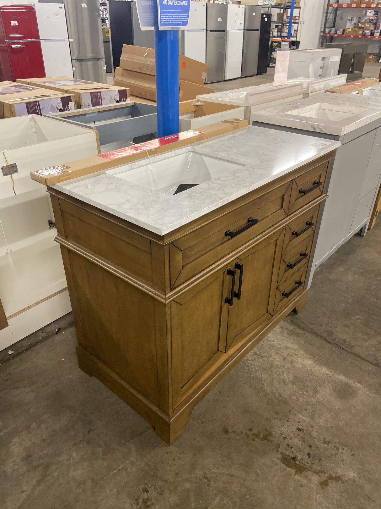 Cherrydale 42 in. W x 22 in. D x 34.50 in. H Bath Vanity in Almond Latte with White Cultured Marble Top