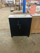 Beaufort 30 in. Single Sink Black Bath Vanity with White Engineered Stone Top (Assembled)