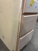 Recessed Panel 18 in. W x 24 in. D x 34.5 in. H Assembled 3 Drawer Base Cabinet in Unfinished