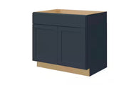 Avondale 36 in. W x 24 in. D x 34.5 in. H Ready to Assemble Plywood Shaker Sink Base Kitchen Cabinet in Ink Blue