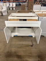 Everdean 37 in. W x 19 in. D x 34 in. H Single Sink Freestanding Bath Vanity in White without Top