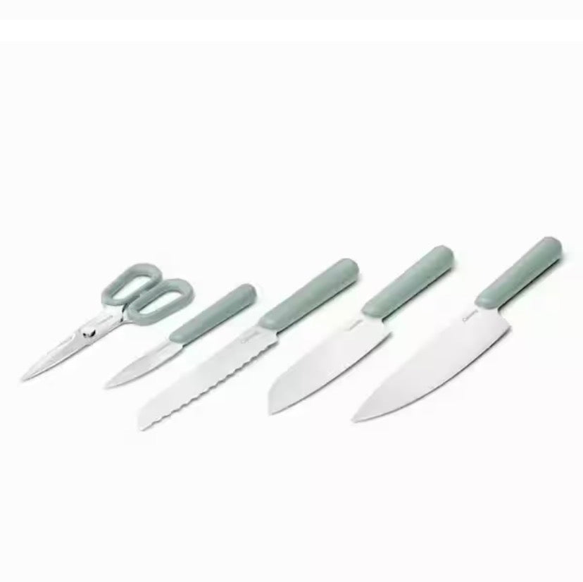 5-Piece Stainless Steel Knife Set in Mist