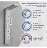 4-Jet Rainfall Shower Tower Shower Panel System with Rainfall Shower Head Shower Wand With LED light in Chrome Nickel