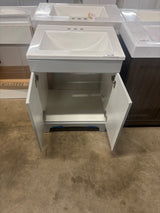 Delridge 25 in. Single Sink Pearl Gray Bath Vanity with White Cultured Marble Top (Assembled)