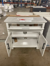 Doveton 36 in. W x 19 in. D x 34.5 in. H Single Sink Bath Vanity in White with White Engineered Stone Top