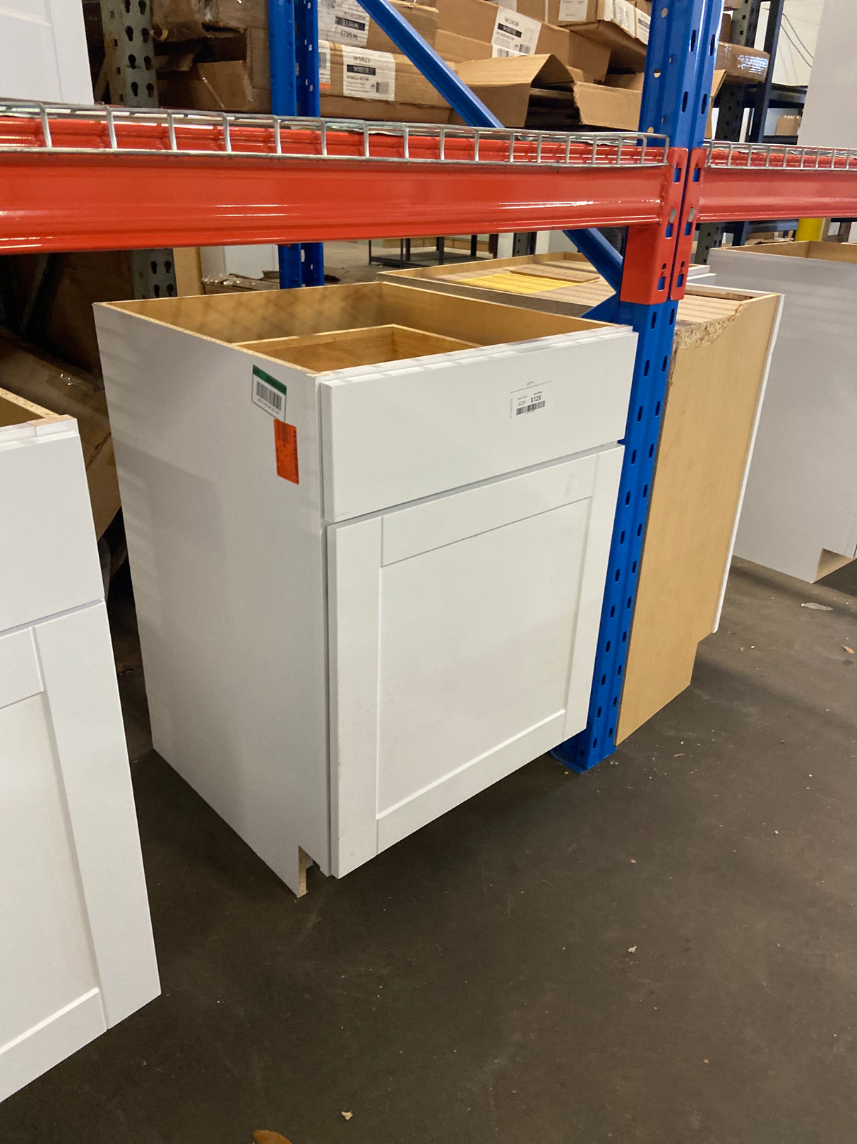 Shaker Satin White Stock Assembled Base Kitchen Cabinet with Ball-Bearing Drawer Glides (21 in. x 34.5 in. x 24 in.) (Copy)