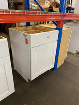 Shaker Satin White Stock Assembled Base Kitchen Cabinet with Ball-Bearing Drawer Glides (21 in. x 34.5 in. x 24 in.) (Copy)