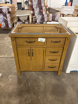 Bellington 36 in. W x 22 in. D x 34.5 in. H Bath Vanity in Almond Toffee with White Engineered Stone Top