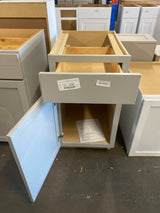 Courtland 18 in. W x 24 in. D x 34.5 in. H Assembled Shaker Base Kitchen Cabinet in Sterling Gray