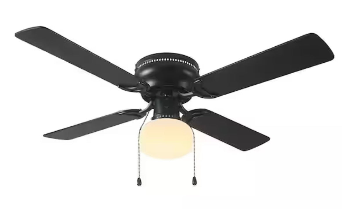 Littleton II 42 in. Indoor LED Ceiling Fan with Light Kit and Reversible Blades in Matte Black