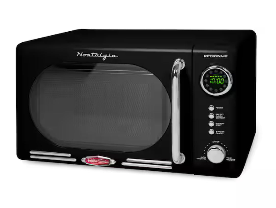Retro 0.7 cu. ft. 700-Watt Countertop Microwave Oven in Black