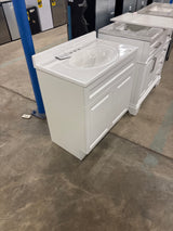 Lancaster 37 in. Single Sink White Bath Vanity with White Cultured Marble Top (Assembled)