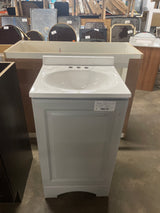 19 in. Single Sink Pearl Gray Freestanding Bath Vanity with White Cultured Marble Top (Assembled)