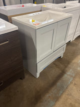 Delridge 31 in. Single Sink Pearl Gray Bath Vanity with White Cultured Marble Top (Assembled)