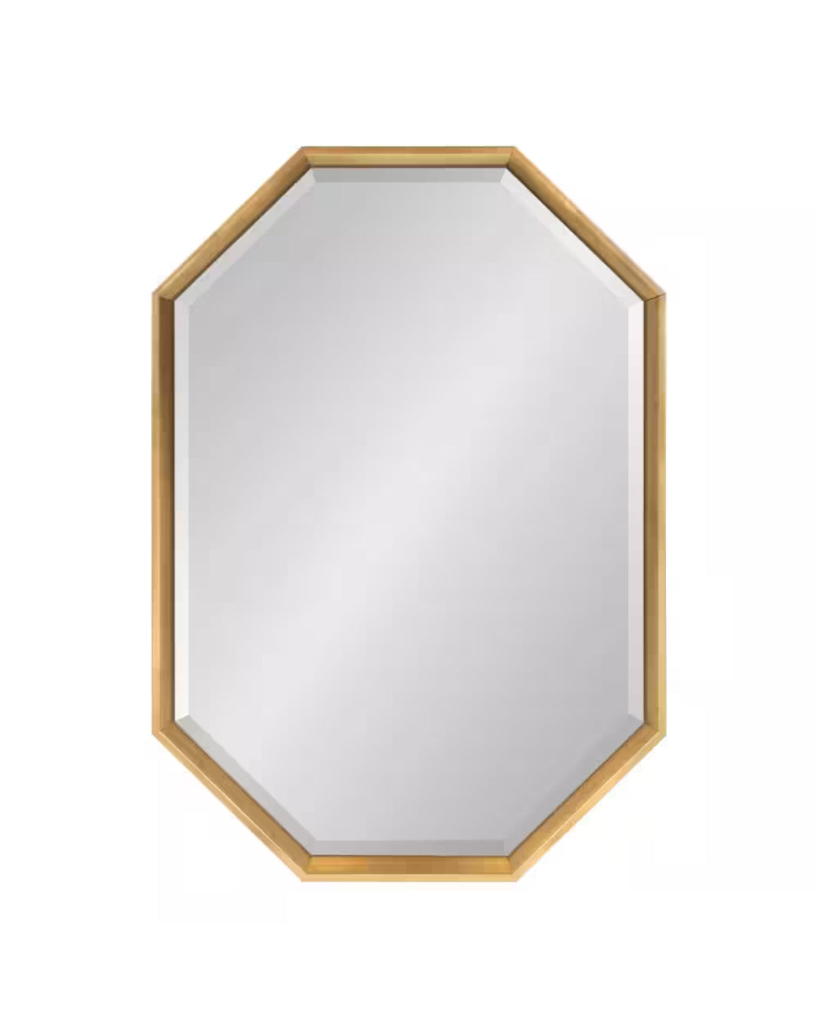 Medium Novelty Gold Beveled Glass Contemporary Mirror (25.5 in. H x 37.5 in. W)