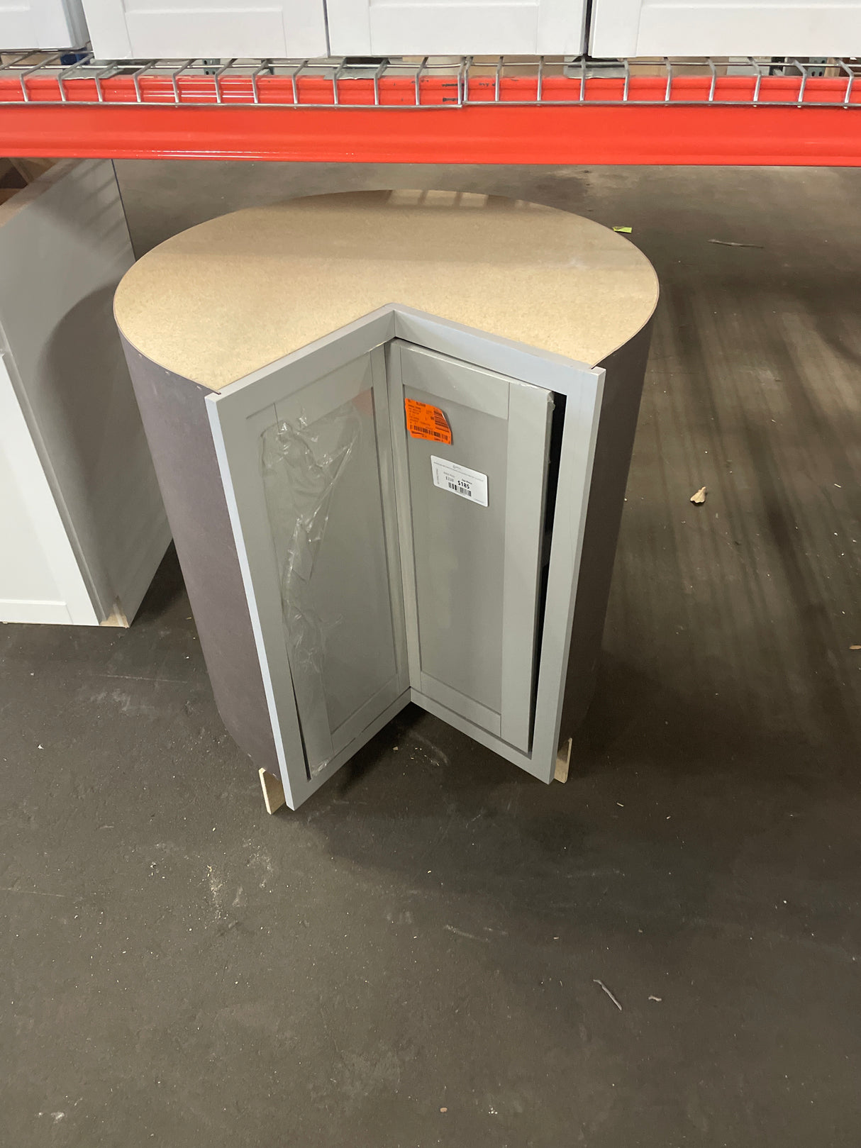 Westfield Feather White Shaker Stock Lazy Suzan Corner Base Kitchen Cabinet (36 in. W x 23.75 in. D)