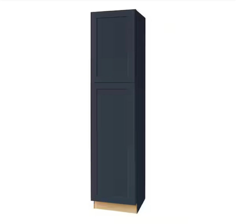 Avondale 18 in. W x 24 in. D x 84 in. H Ready to Assemble Plywood Shaker Pantry Kitchen Cabinet in Ink Blue
