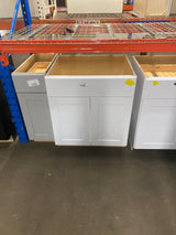 Shaker 30 in. W x 24 in. D x 34.5 in. H Assembled Sink Base Cabinet in Satin White