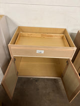 36 in. W x 24 in. D x 34.5 in. H Assembled Base Kitchen Cabinet in Unfinished with Recessed Panel