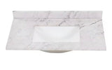 37 in. W x 22 in. D Engineered Stone Composite White Rectangular Single Sink Vanity Top in Lunar