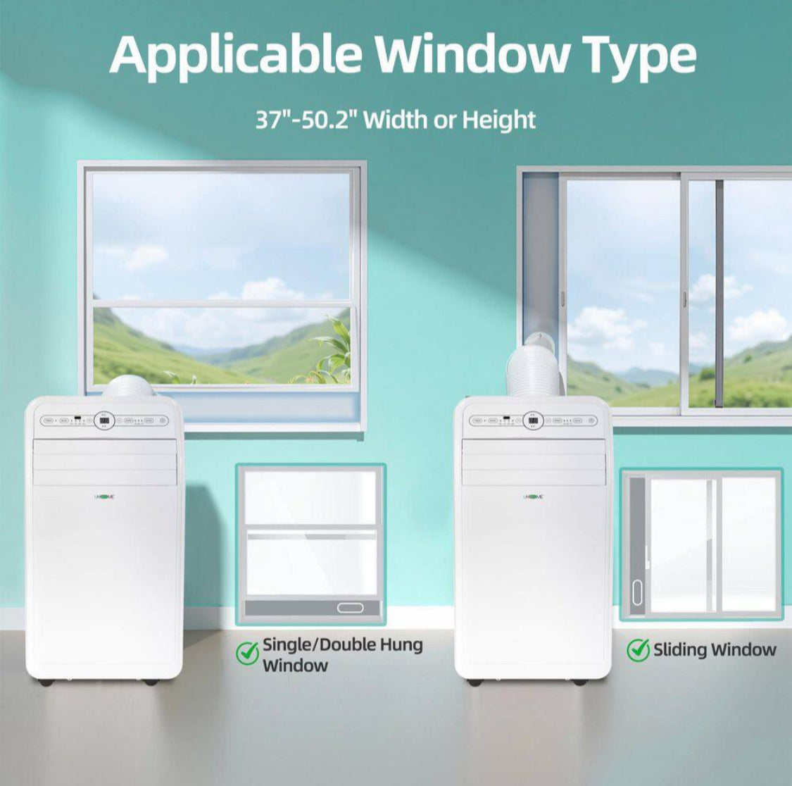12,000 BTU (7,500 BTU DOE) Portable Air Conditioner Cools 400 sq. ft. with Heater, Dehumidifier, Remote & Window Kit