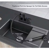 8 in. H x 10.1 in. W x 9.8 in. D Matte Black Utility Sink Faucet, Laundry Room Faucet with Pull Out Sprayer