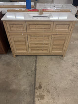 Hanna 48 in. W x 19 in. D x 34 in. H Single Sink Bath Vanity in Weathered Tan with White Engineered Stone Top